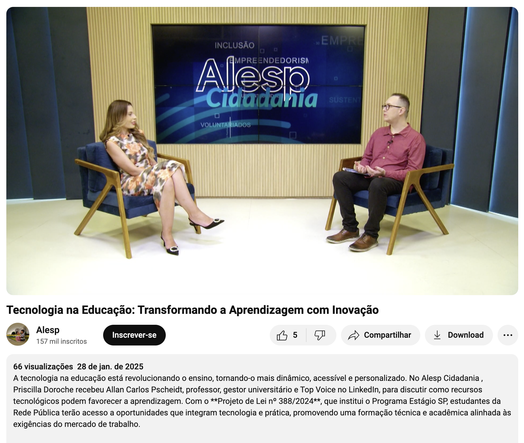 Tecnologia na educação: Allan Pscheidt na TV ALESP (2025)