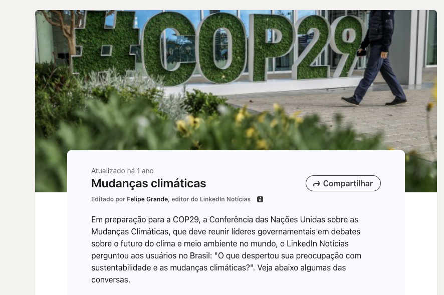 Sustentabilidade e mudanças climáticas: reflexões na véspera da COP29